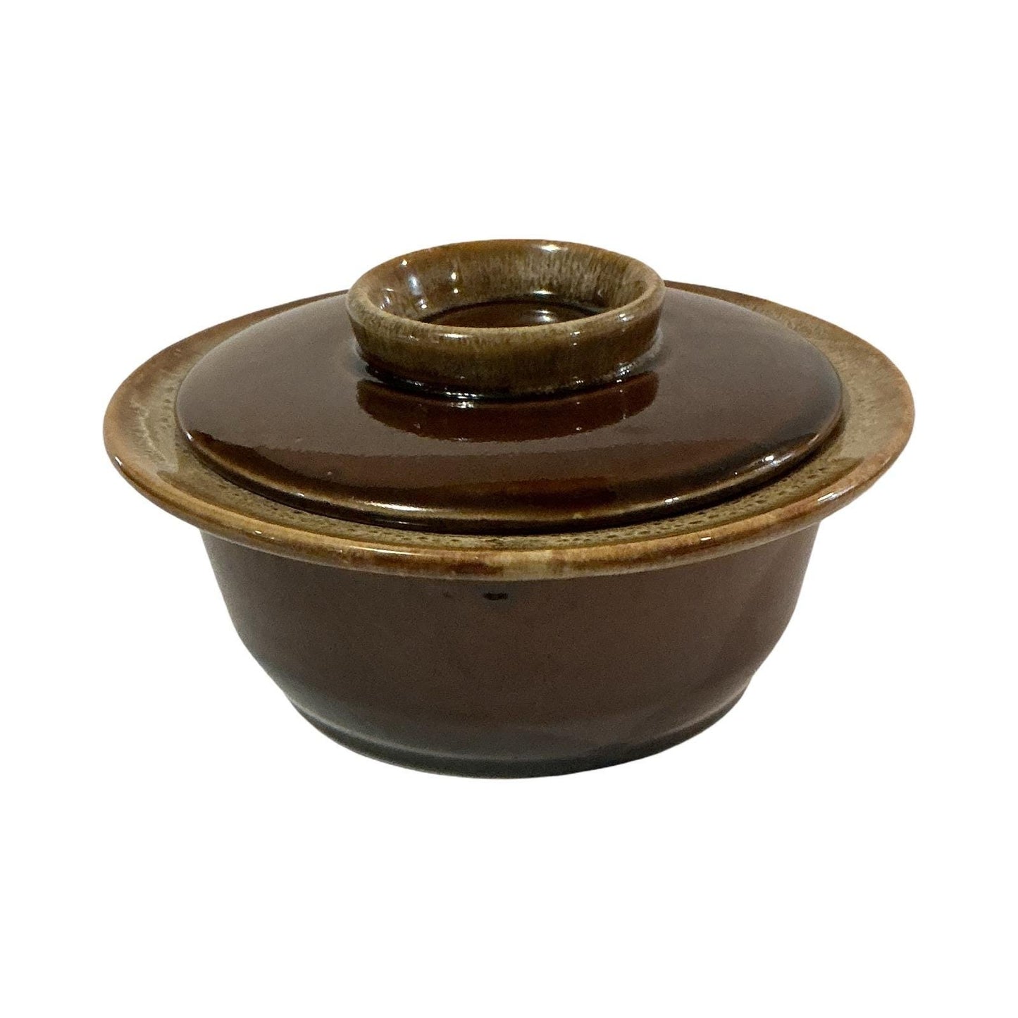 Hermitage Pottery Drip Glaze Covered Server Brown Stoneware TX306 Vintage 1998