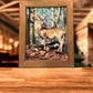 Rustic Framed Whitetail Deer Forest Print Wall Art Nature Decor