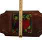 Vintage Price Import Japan Wood Cheese Board Stained Glass Tile Apple Grape 16in