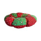 Vintage Quilted Patchwork Puff Wreath Red Green Floral Calico Christmas 15"