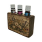 Handmade Wooden Essential Oil Holder With Floral Design Fits 5ml & 10ml Bottles Rustic Natural Finish 3 Slots 3.5"x5"x1.5".
