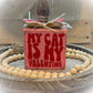 Funny Valentine's Day Tiered Tray Sign – "My Cat Is My Valentine" – Handcrafted Wooden Shelf Sitter