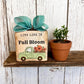Handmade Live Life In Full Bloom Wood Block Sign Vintage Green Truck 4x4x1.5