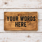 Personalized Wood Sign, Custom Wording & Font, Distressed Walnut and White Wall Decor, 16 x 9.25 Inches