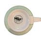 Migo Italian Hand Painted Designs Sage Green Striped Coffee Mugs Set of 4
