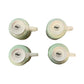 Migo Italian Hand Painted Designs Sage Green Striped Coffee Mugs Set of 4