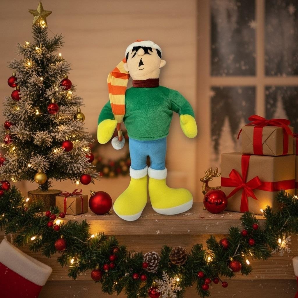 Vintage 1995 Sugar Loaf Plush With Christmas Hat 15" Tall Polyester Fiber