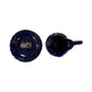 Vintage Cobalt Blue Peacock Pitcher and Saucer Set Gold Trim Chinoiserie Floral
