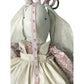 Handmade Fabric Bunny Doll With Floral Dress & Apron 21 Inches Long