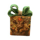 Rustic Highland Cow Wood Block Decor with Green Burlap Bow Farmhouse Autumn