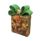 Rustic Highland Cow Wood Block Decor with Green Burlap Bow Farmhouse Autumn