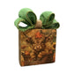 Rustic Highland Cow Wood Block Decor with Green Burlap Bow Farmhouse Autumn