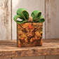 Rustic Highland Cow Wood Block Decor with Green Burlap Bow Farmhouse Autumn