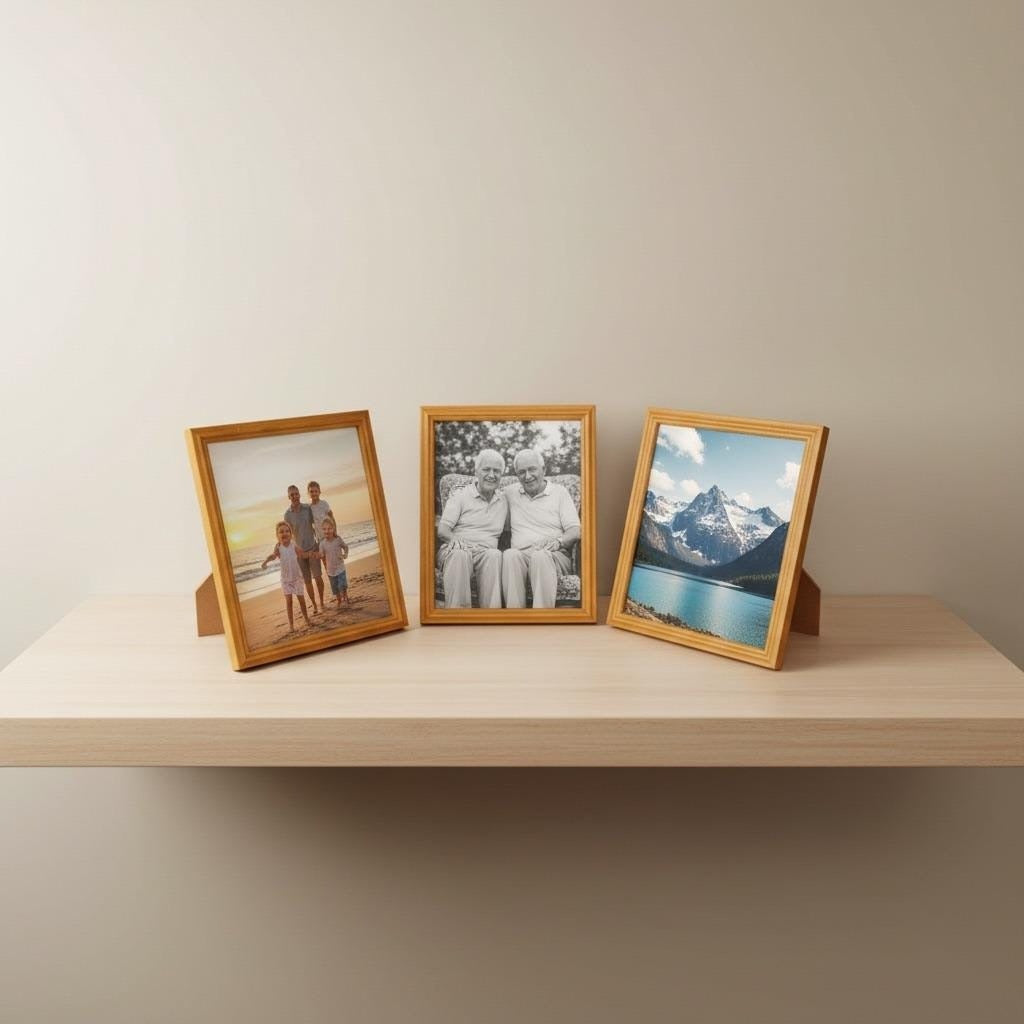 Set Of 3 Vintage Kmart Wooden Photo Frames 11" X 9.25" Display Horizontal Or Vertical