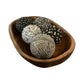 Decorative Fabric Rag Balls Set of 5 Black White Patterned Bowl Fillers Rustic