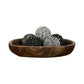 Decorative Fabric Rag Balls Set of 5 Black White Patterned Bowl Fillers Rustic