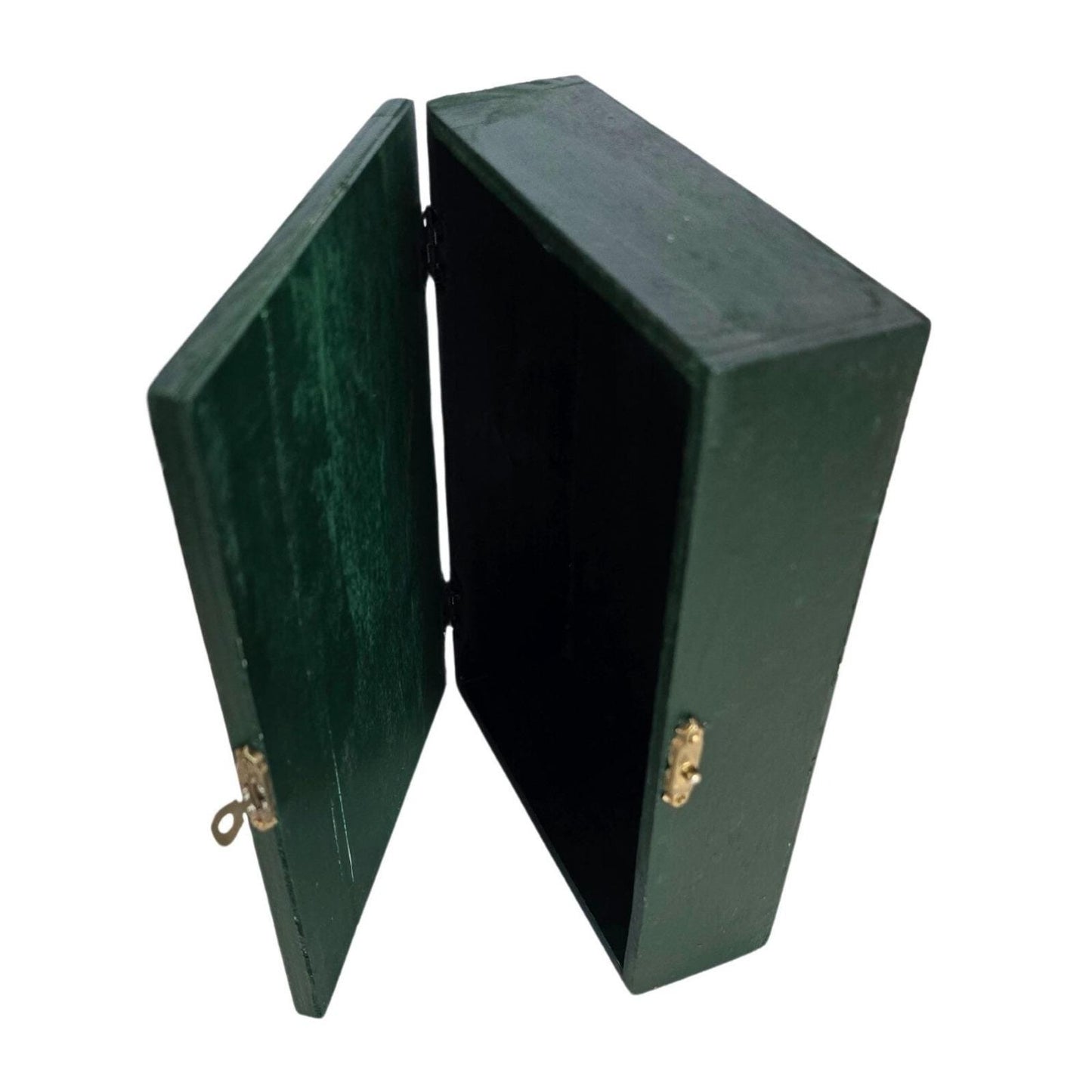 Vintage Wooden Christmas Santa Claus Box With Hinged Lid & Lock Closure