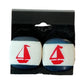 Nautical Sailboat Stud Earrings Navy Blue White Red Coastal Summer Jewelry