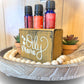 Basket Case Designs Oily Mama Wooden Essential Oil Holder Sign Mustard Yellow
