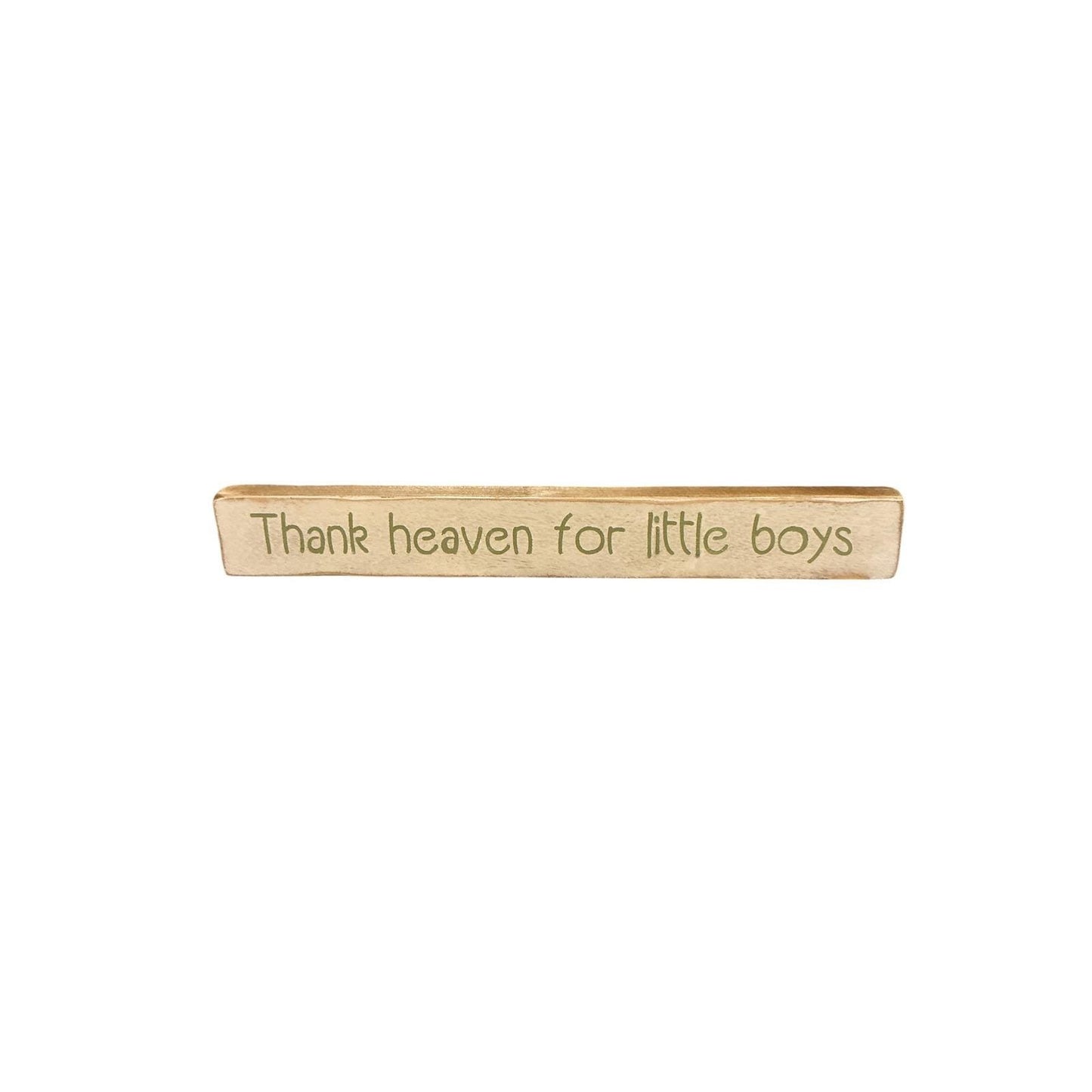 Thank Heaven for Little Boys Rustic Wood Block Sign Baby Shower 11.5in