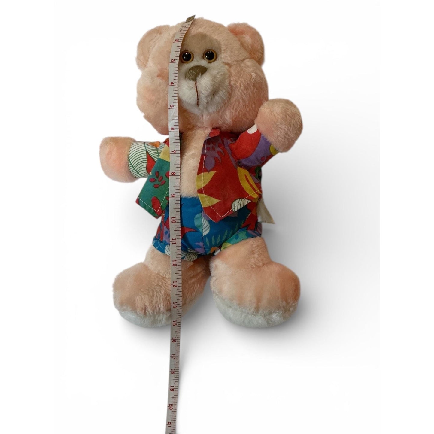 Vintage 1990s Dan Brechner Hawaiian Shirt Teddy Bear Plush Toy 16" Tall