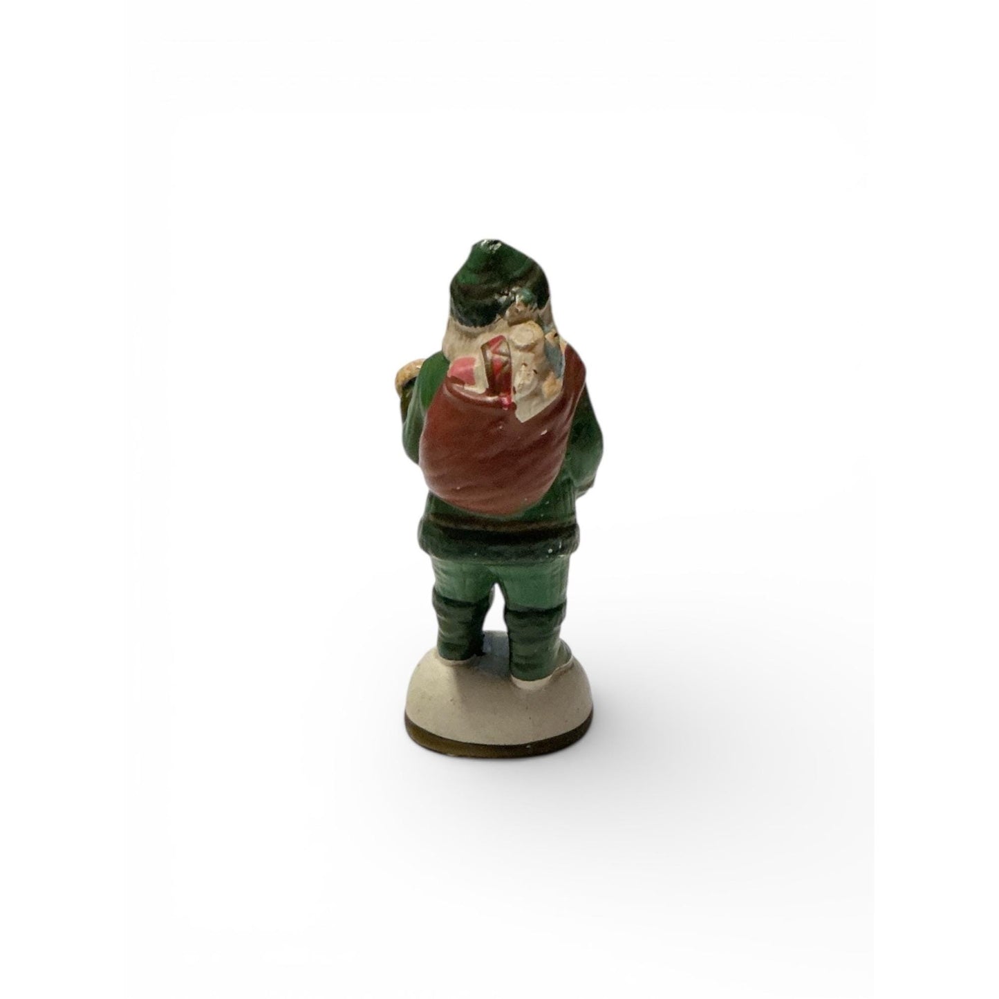 Vintage 1889 Santa Claus Figurine By Christmas Reproductions Inc Made In Korea 5" Tall Green & Red
