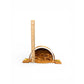 Handcrafted Wooden Nativity Scene: Arch Design & Gold Accents