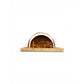 Handcrafted Wooden Nativity Scene: Arch Design & Gold Accents