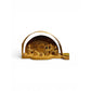 Handcrafted Wooden Nativity Scene: Arch Design & Gold Accents