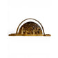 Handcrafted Wooden Nativity Scene: Arch Design & Gold Accents