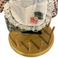 Vintage Wooden Thread Spool Holder Sewing Organizer Plaid Fabric Doll 15in