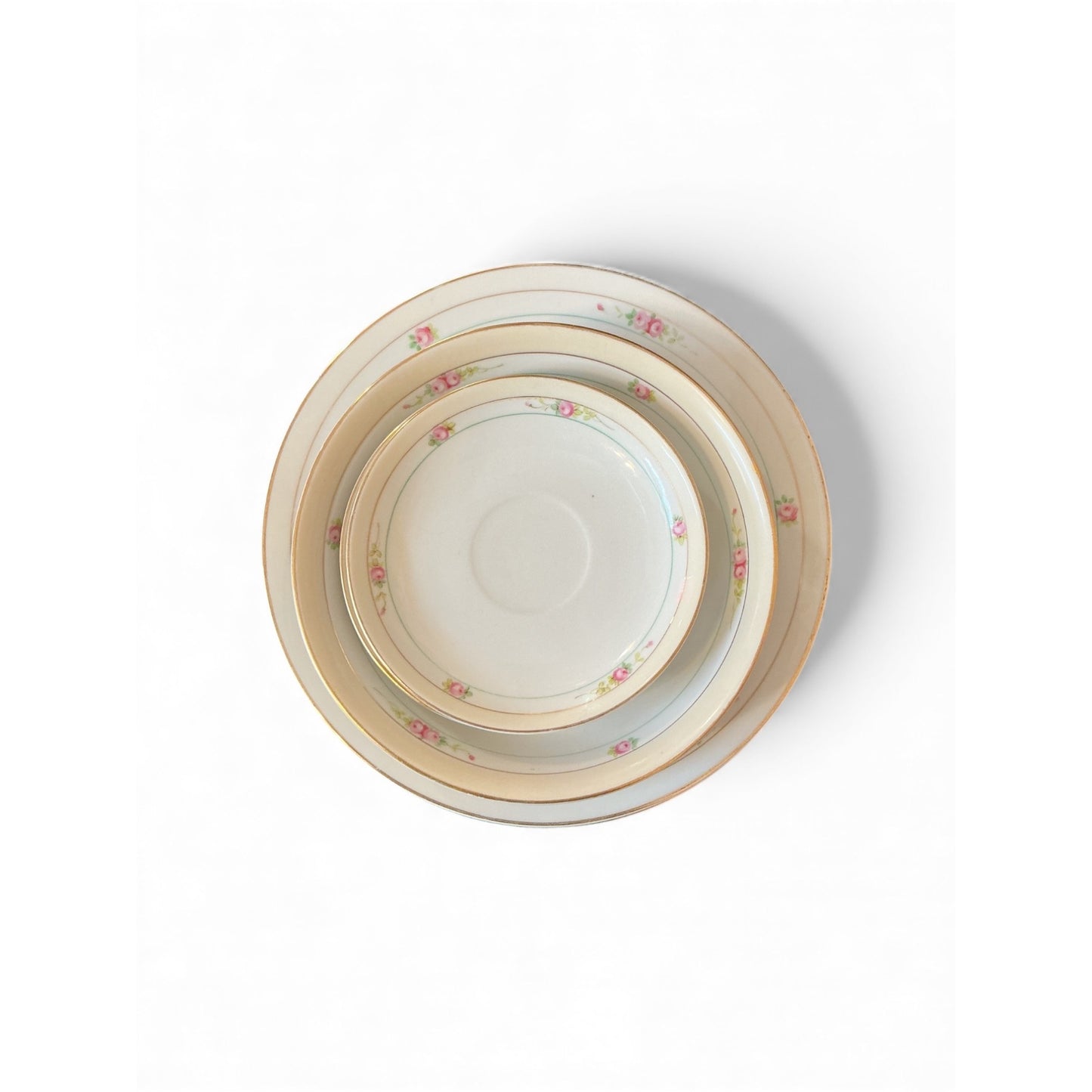 Vintage Noritake China Floral Pattern Plates & Bowls Set Of 6