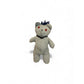Vintage Handmade Plaid Fabric Teddy Bear 16" With Navy Bow & Red Features