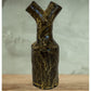 Rare Handmade Vase/Decorative Bottle – Abstract Brown & Beige with 2 openings