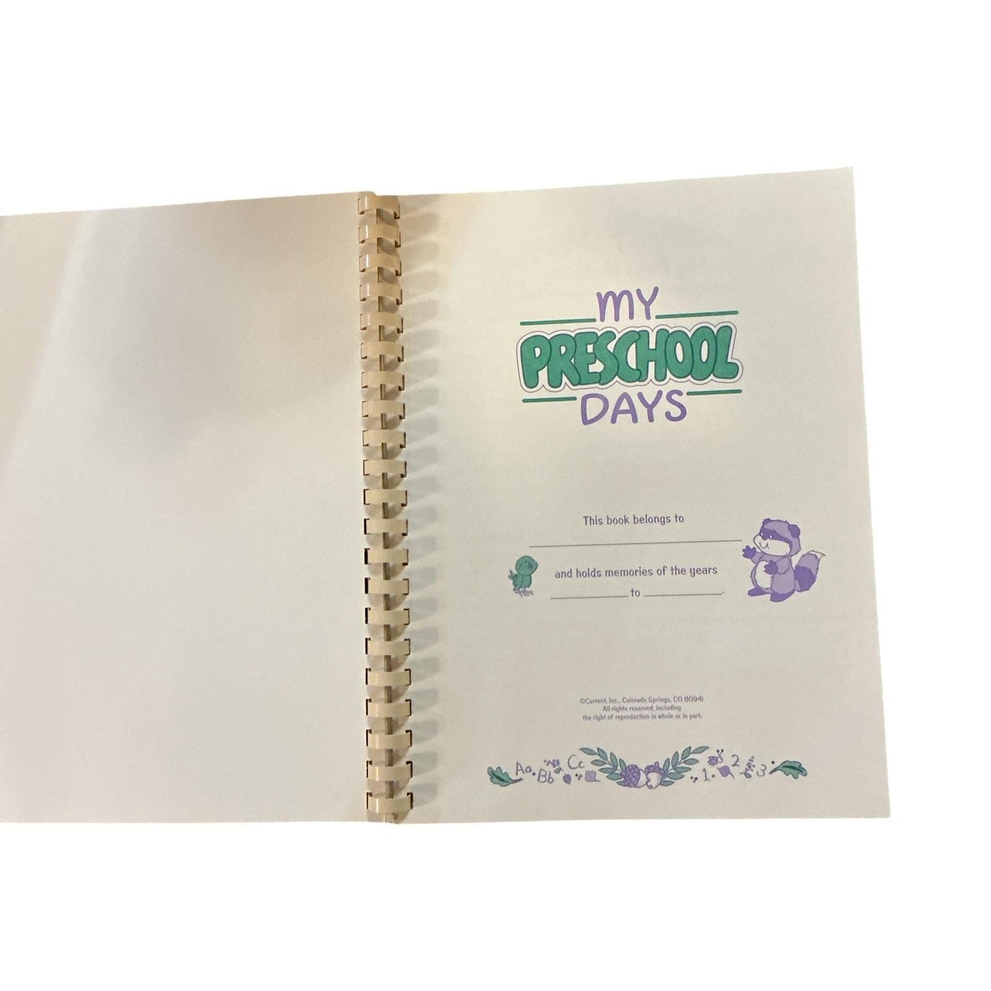 My Preschool Days Memory Book Journal Keepsake Baby Toddler Child Record Rare