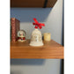 Vintage Hallmark 1983 Ceramic Mom & Dad Christmas Bell Ornament With Red Ribbon