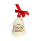 Vintage Hallmark 1983 Ceramic Mom & Dad Christmas Bell Ornament With Red Ribbon