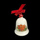 Vintage Hallmark 1983 Ceramic Mom & Dad Christmas Bell Ornament With Red Ribbon