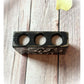 Crazy Oil Lady Wooden Essential Oil Holder 3 Hole Rustic Distressed Black Sign