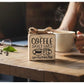Coffee Saves Lives Rustic 4"x4" Wooden Tabletop Decor With Burlap Bow Accent Made To Order Home Or Office Gift