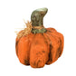 Handmade Rustic Carved Wood Pumpkin Fall Decor Orange 7.5" Figurine