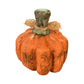 Handmade Rustic Carved Wood Pumpkin Fall Decor Orange 7.5" Figurine