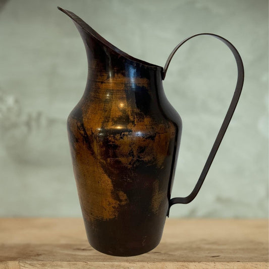 Rare Vintage Bronze Metal Jug – 13" Turkish Decorative Piece