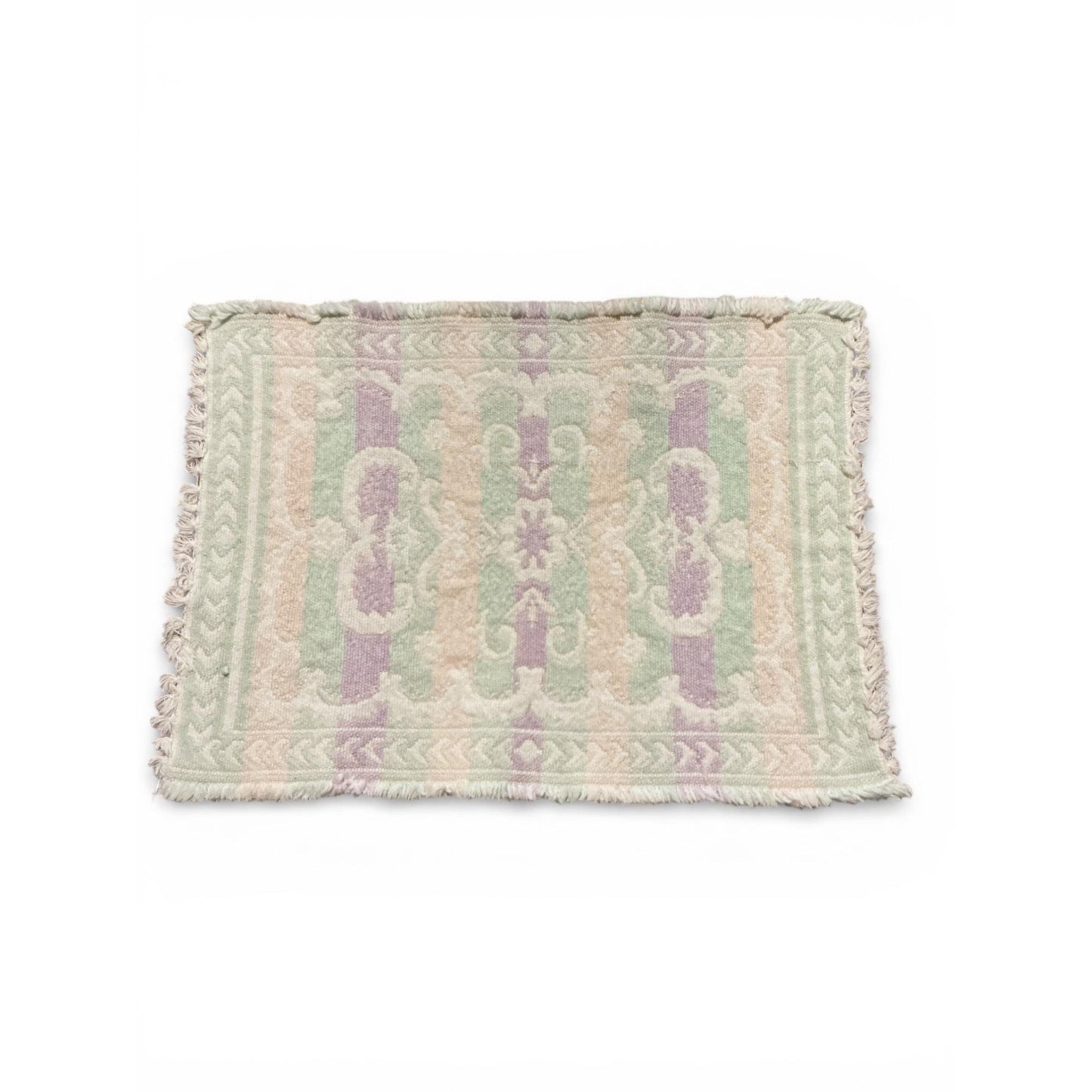 Bohemian Woven Cotton Placemats Set Of 6 Pastel Floral Rustic 16.5 x 11.5 Inches