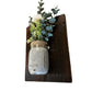 Handmade Rustic Wood Wall Sconce Gray Ball Mason Jar Floral Decor 11x9