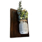 Handmade Rustic Wood Wall Sconce Gray Ball Mason Jar Floral Decor 11x9