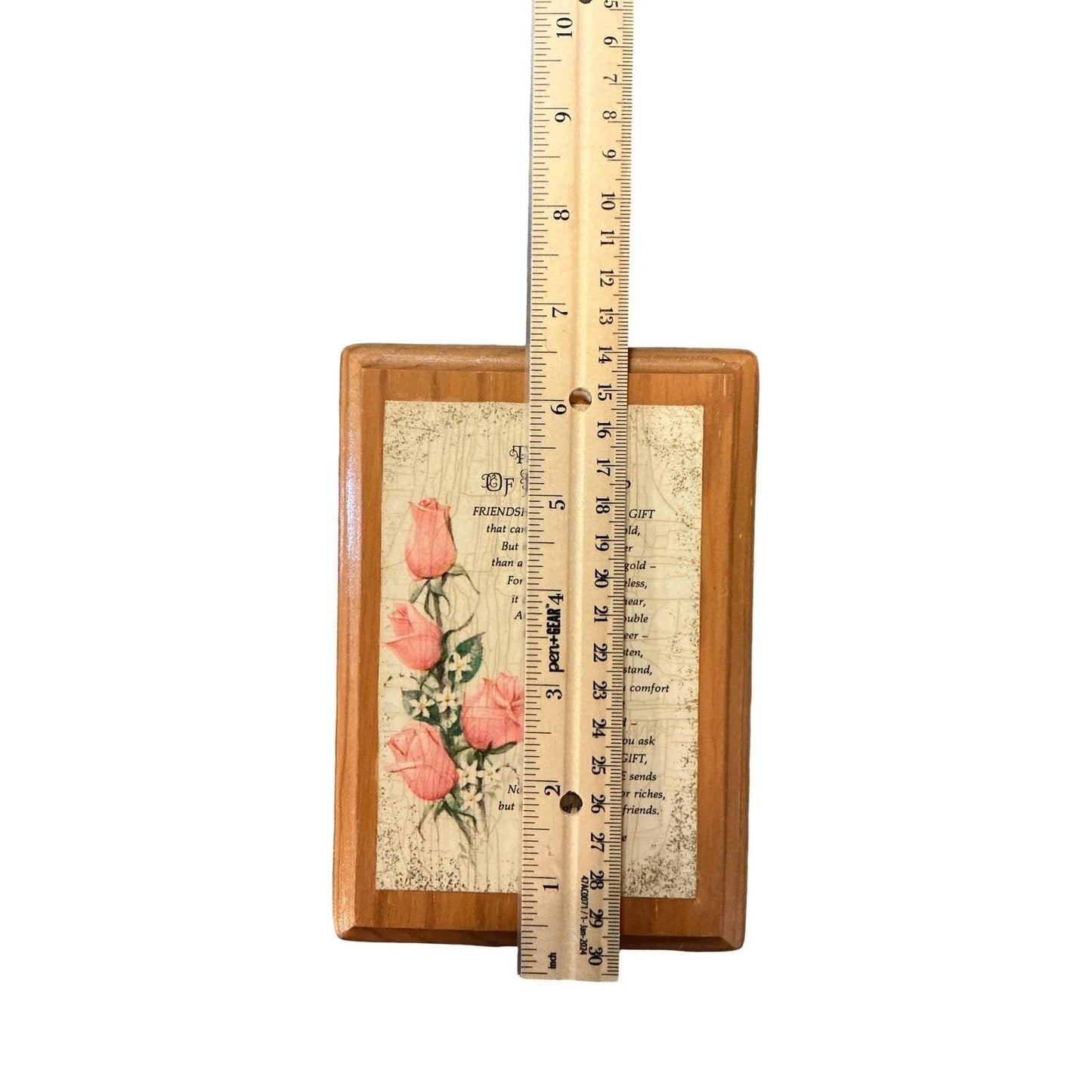 Wooden Friendship Plaque Helen Steiner Rice Poem Rose Art Gift Decor