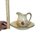 Vintage Ceramic Pitcher with Saucer Plate – Beige with Apple Design