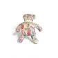 Floral Upholstered Teddy Bear With Pink Bow 15" Handmade Decorative Plush Keepsake