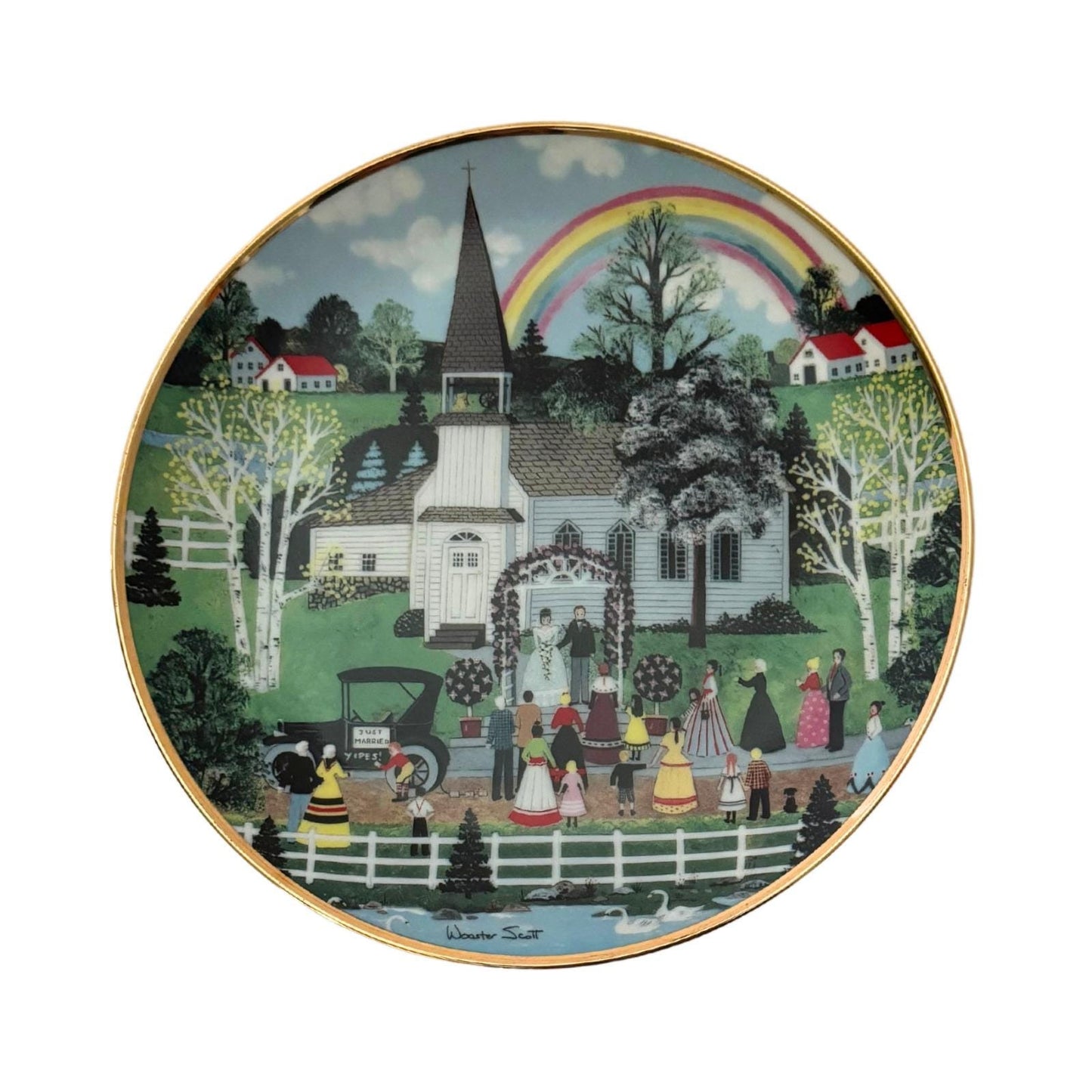 Rainbow Wedding Decorative Plate by Wooster Scott | Limited Edition 8"